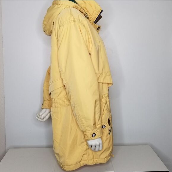 Obermeyer Parka Jacket Womens 8 Thermolite Detachable Hood Storm Flaps Yellow - Picture 6 of 15